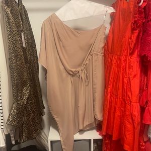 Central Park West satin one shoulder dress